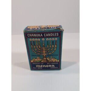 Vintage Box Of Menora Chanuka Candles Dripless & Smokeless From Tel-Aviv Israel